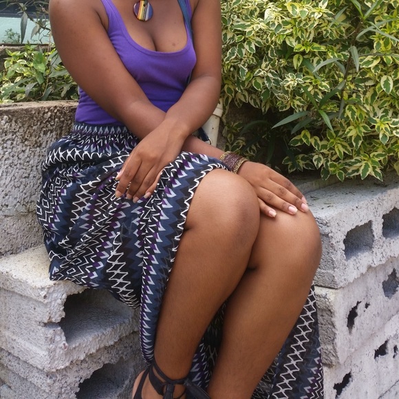 Sheer, Maxi Skirt w/ African Prints - Picture 1 of 4